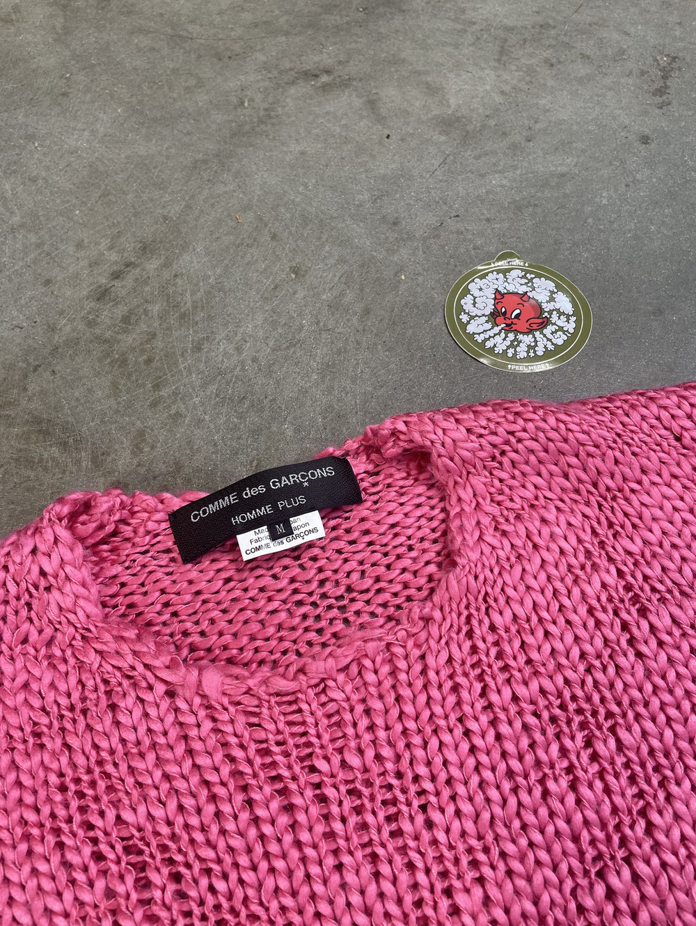 AD2024 Comme Des Garcon Pink Woven Knit Sweater M 19x25